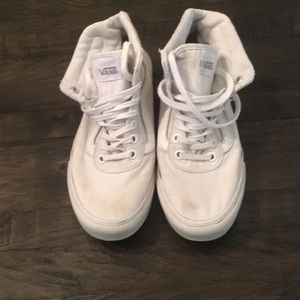 White Hightop Vans Size 7 Women